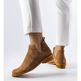 Karinon karamelliharjalliset nahkasaappaat ruskea 1