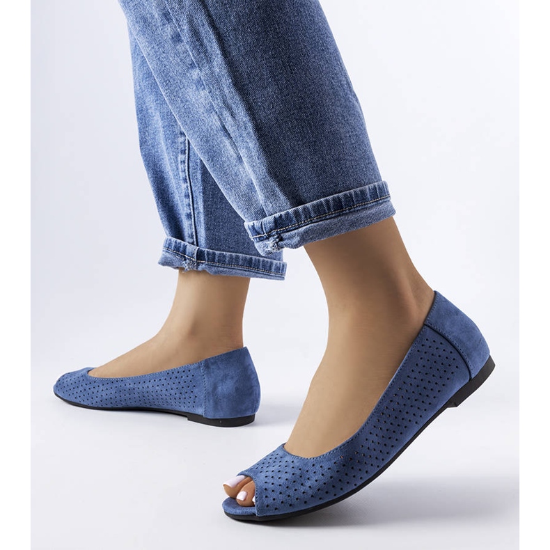 Agaten laivastonsiniset harjakattoiset balerinat sininen 1