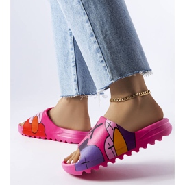 Tummanpunaiset varvastossut printeillä vaaleanpunainen 2