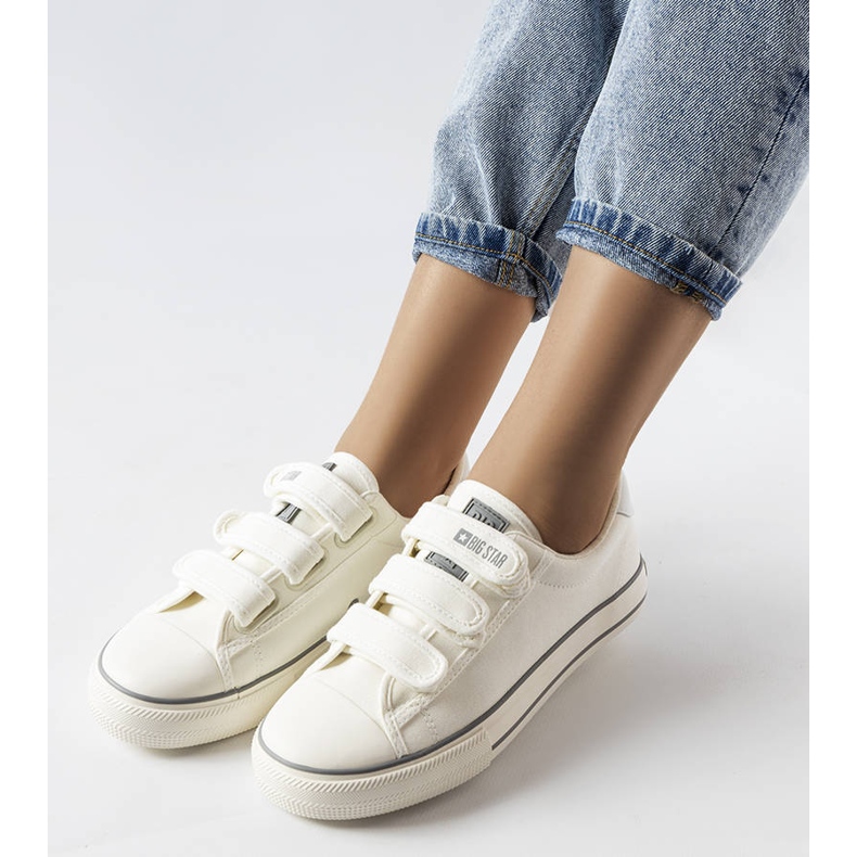 Valkoiset tennarit tarranauhalla Big Star LL274A203 valkoinen 1