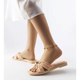 Inna Priden vaaleanpunaiset tossut ekologisesta mokkasta vaaleanpunainen 1