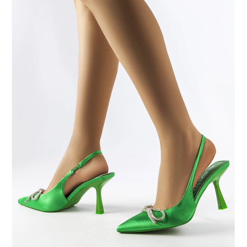 Vihreät korkokengät Wildrose-rusetilla 2