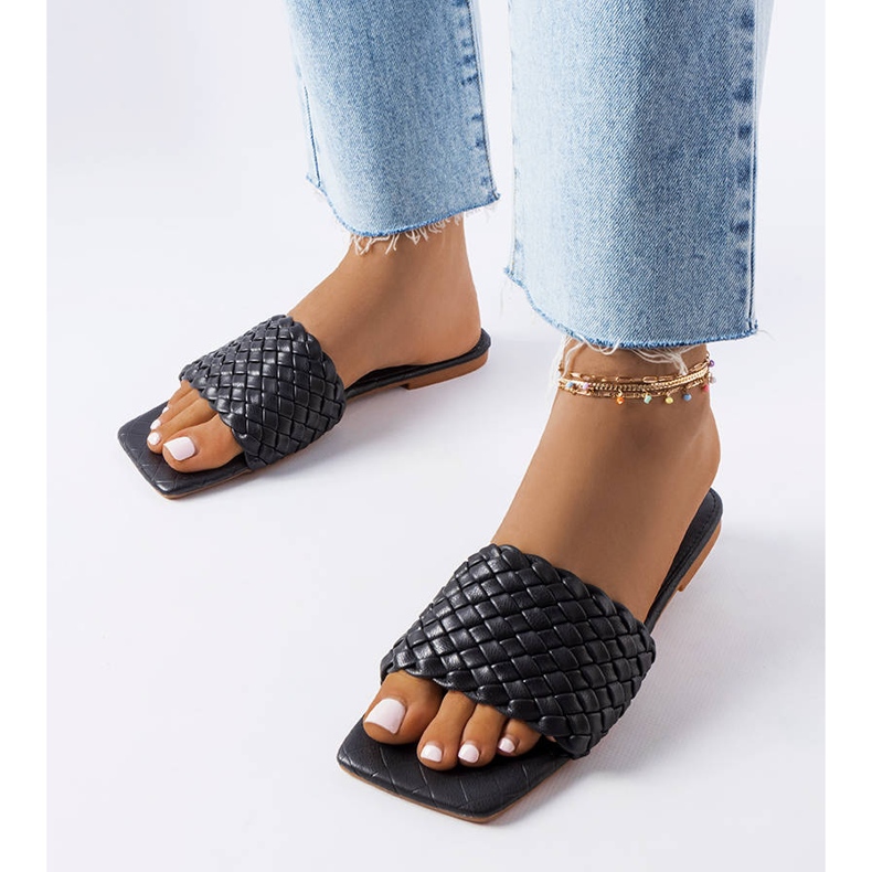 Kultalehtiset mustat kudotut liukumäet 1