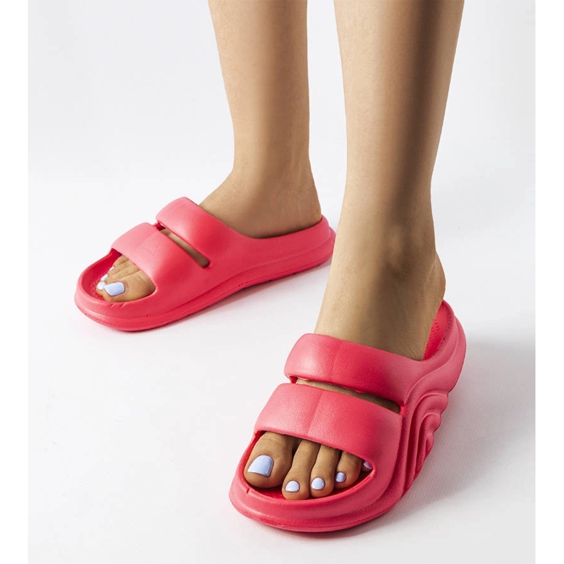 Geneven tummanpunaiset kumiliukumäet vaaleanpunainen 1