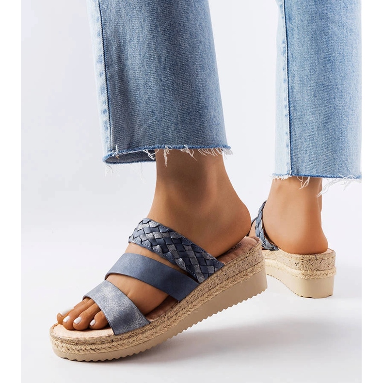 Siniset kiila sandaalit Bostonista sininen 1