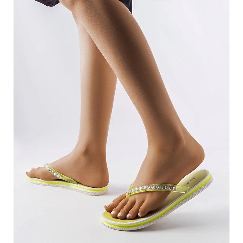 Patrierin neonvihreät strassivarvastossut 2