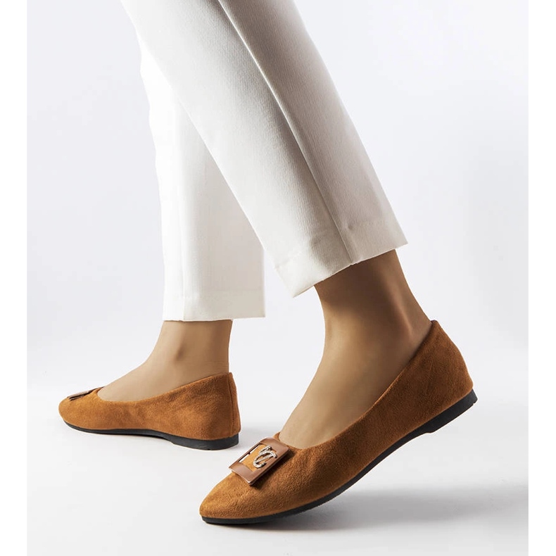 Ruskeat Flemingin strassit koristeltu balerinat 1