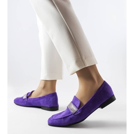 Purppuraiset loaferit, joissa Mignonette strassit violetti 1