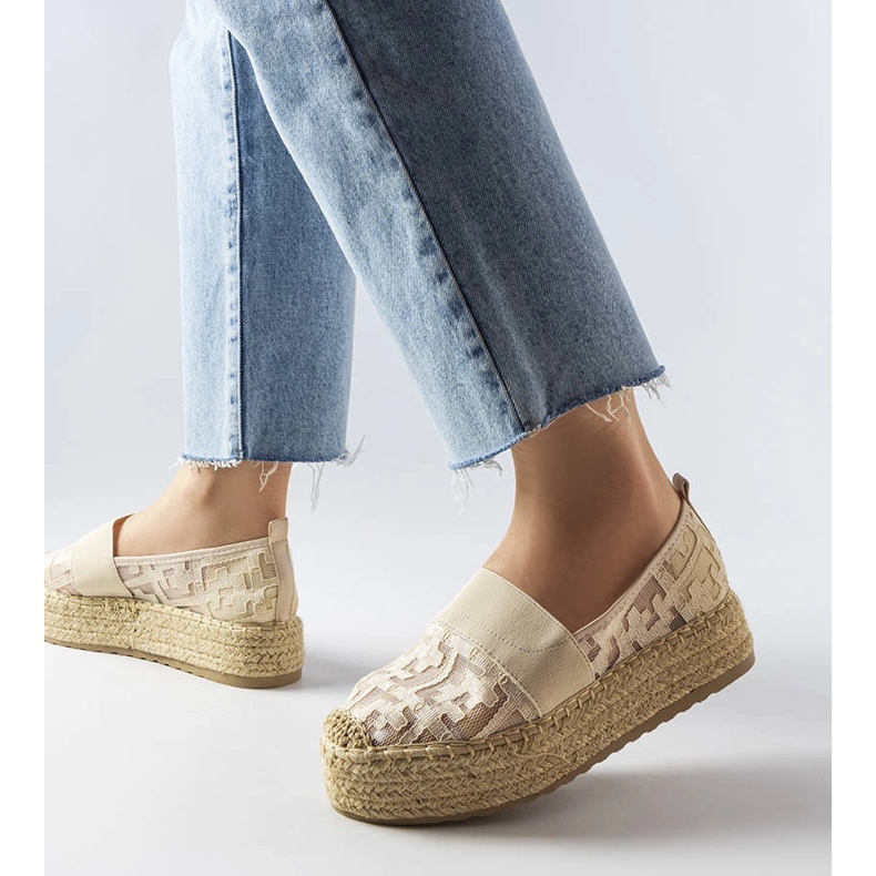 Bateliersin beige mesh espadrillit 1