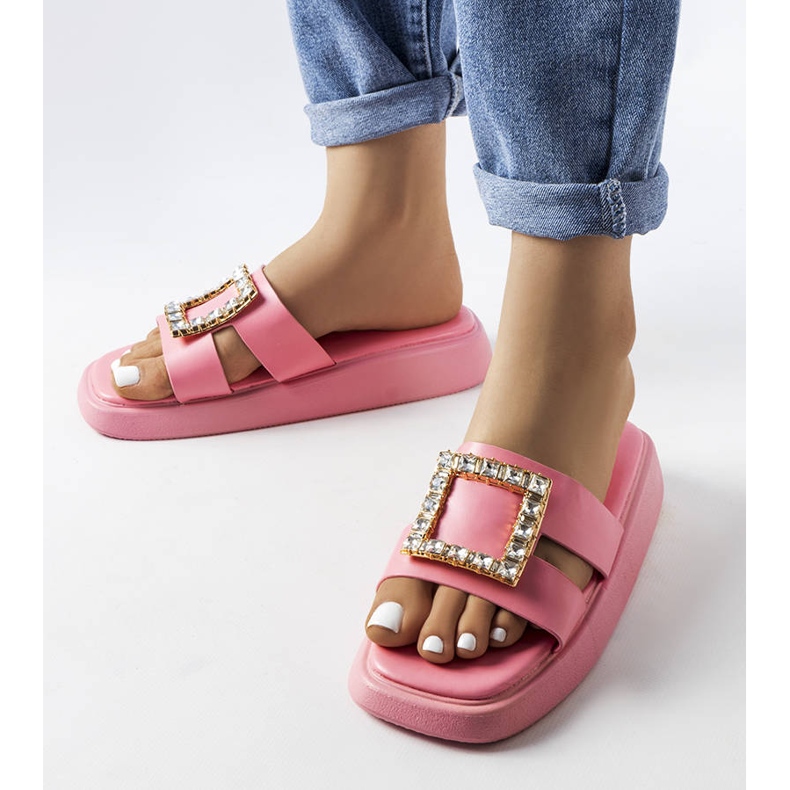 Fusbertin vaaleanpunaiset tekojalokivi liukusäätimet vaaleanpunainen 1