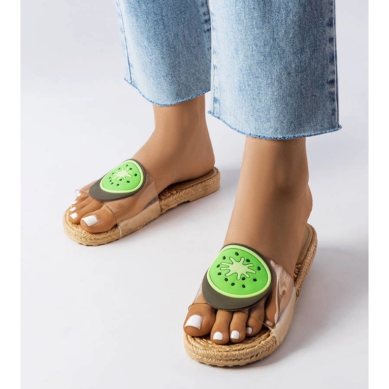 Läpinäkyvät tossut Foddie-koristeella beige 1