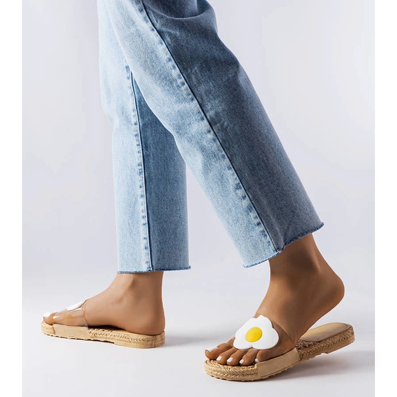 Läpinäkyvät tossut Foddie-koristeella väritön 2