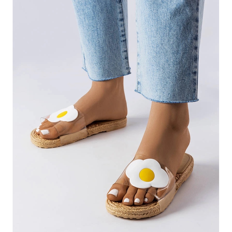 Läpinäkyvät tossut Foddie-koristeella väritön 1