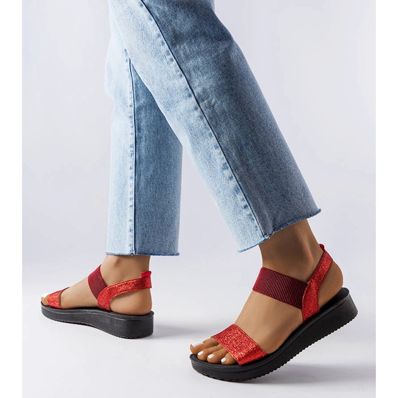 Amathousin punaiset kimaltelevat sandaalit punainen 1