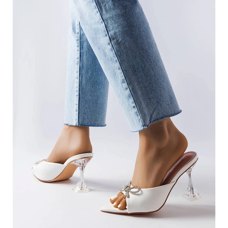 Cadenillan valkoiset strassikivikorkokengät sandaalit valkoinen 1