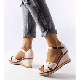 Eleonora valkoiset kiilaespadrillit beige 1