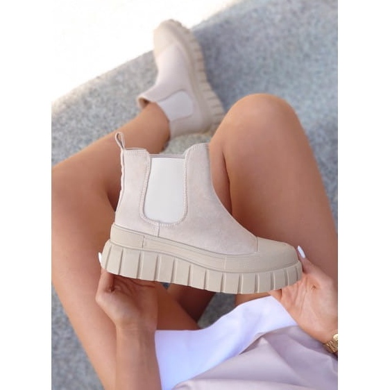 Vaalean beigenväriset naisten Chelsea-urheilusaappaat 2