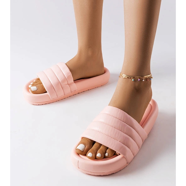 Inna Dorenen vaaleanpunaiset tikkauksella koristellut tossut vaaleanpunainen 1