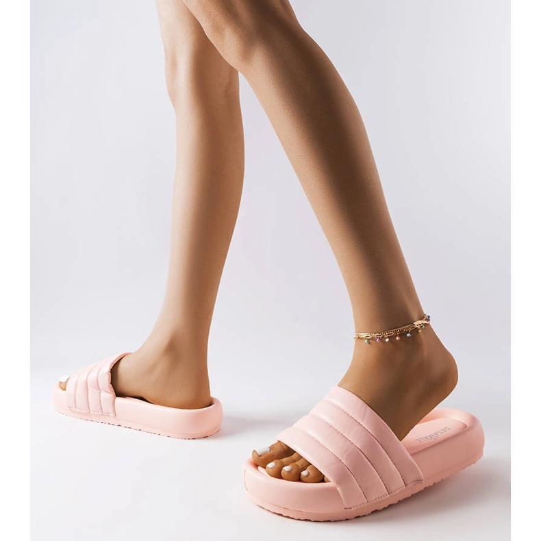 Inna Dorenen vaaleanpunaiset tikkauksella koristellut tossut vaaleanpunainen 2