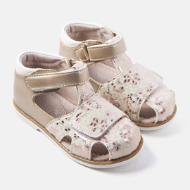 Kultaiset sandaalit, joissa nahkainen Compagnon-pohjallinen kultainen 1