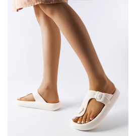 Valkoiset varvastossut Moretti-alustalla valkoinen 2