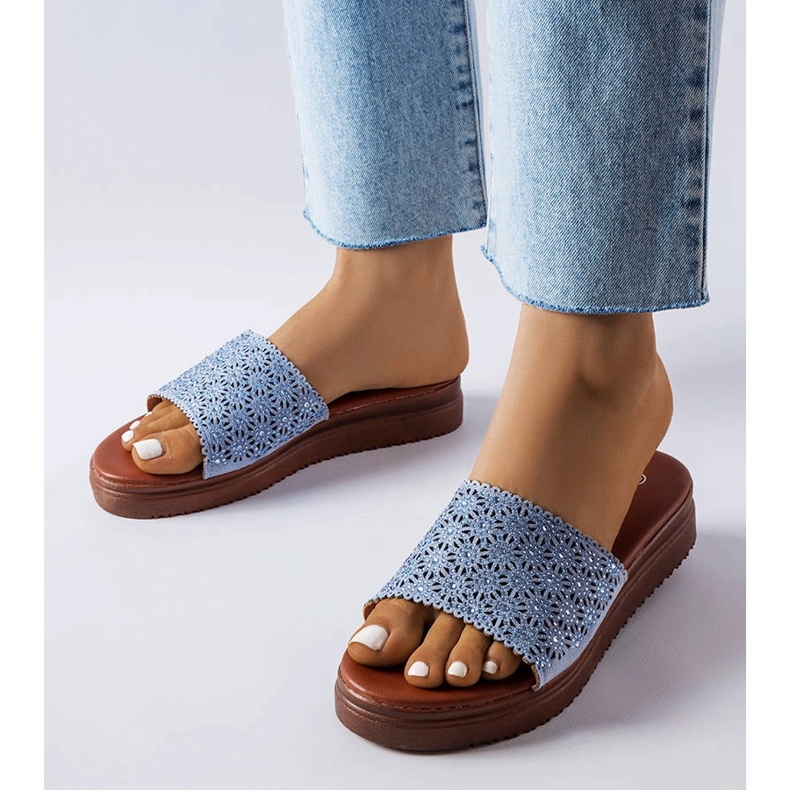 Irvinen siniset harjakattoiset liukusäätimet zirkoneilla sininen 1