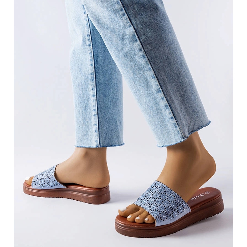 Irvinen siniset harjakattoiset liukusäätimet zirkoneilla sininen 2