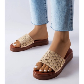 Irvinen beige-harjakattoiset liukusäätimet zirkoneilla 1