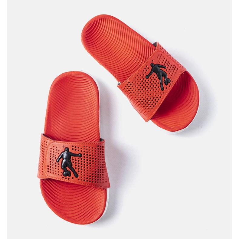 Punaiset ja valkoiset kumitossut Ateenasta punainen 1