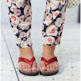 Isidoron punaiset brokatisandaalit punainen 2