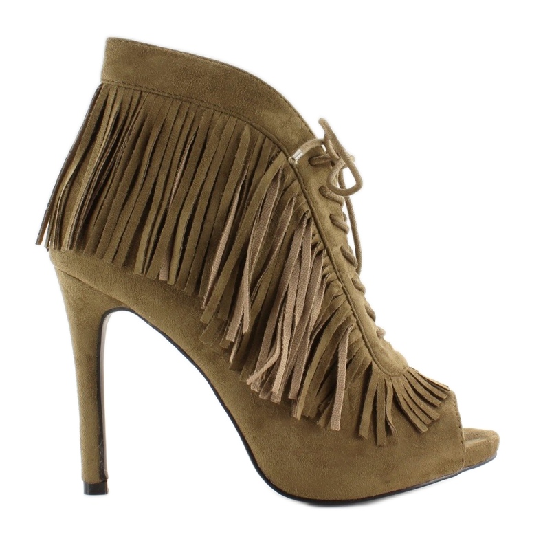 Avoimet nauhasaappaat, boho tyyli 11015 Vihreä 1