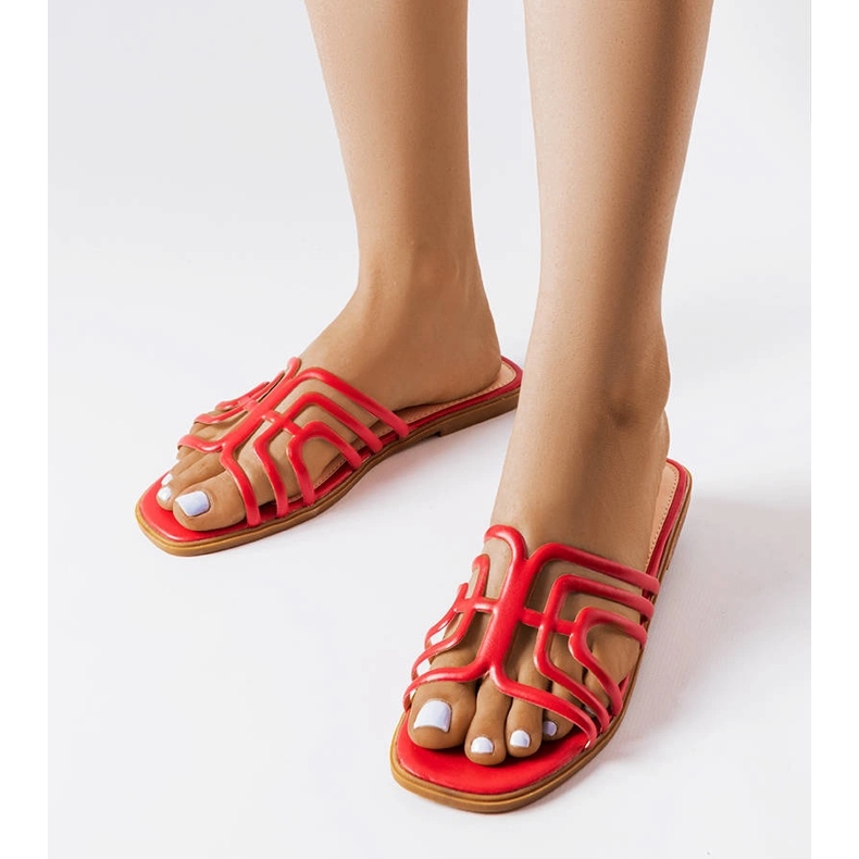 Punaiset naisten Gandy-tossut punainen 1