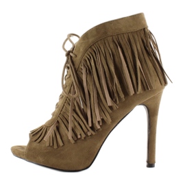 Avoimet nauhasaappaat, boho tyyli 11015 Vihreä 2