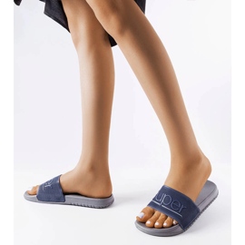 Azelio harmaat kumitossut sininen 1