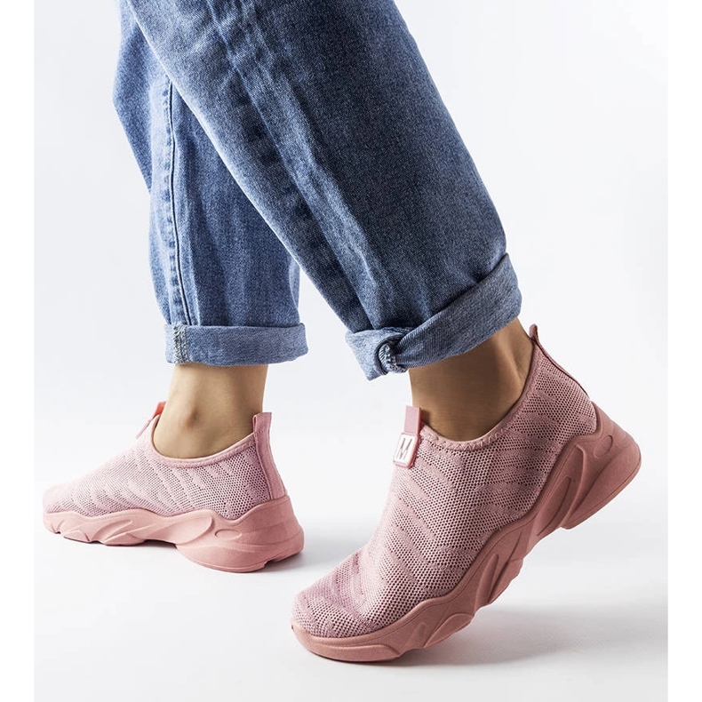 Aaronin vaaleanpunaiset tekstiililenkkarit vaaleanpunainen 1