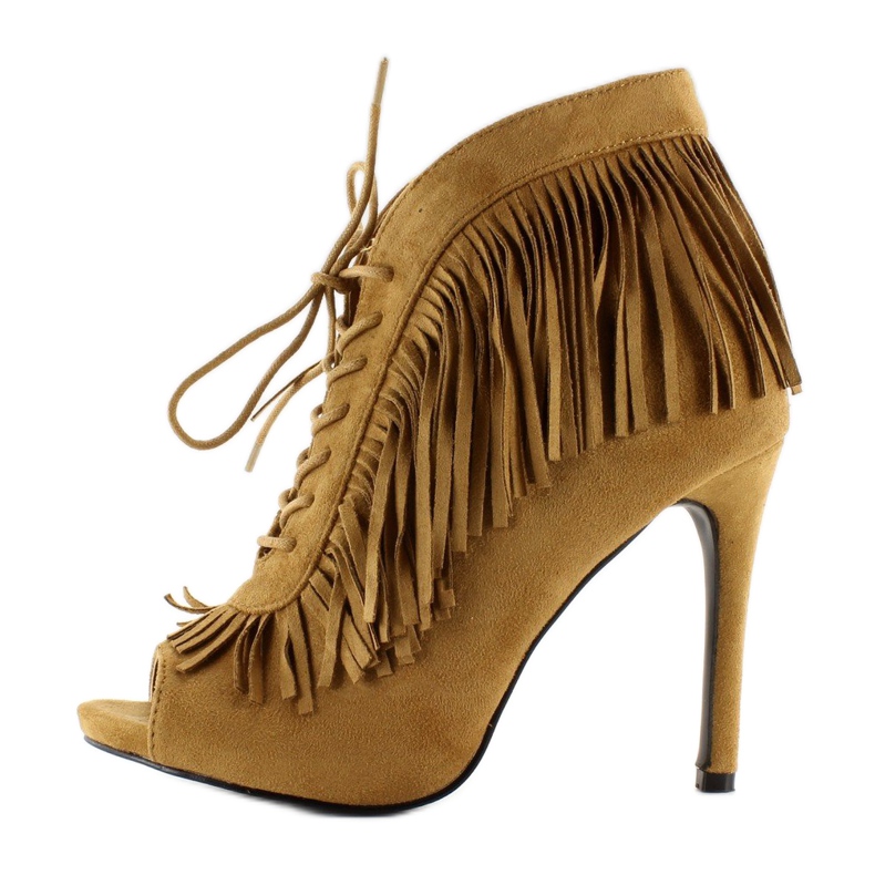 Avoimet nauhasaappaat, boho-tyylinen 11015 Camel monivärinen 1