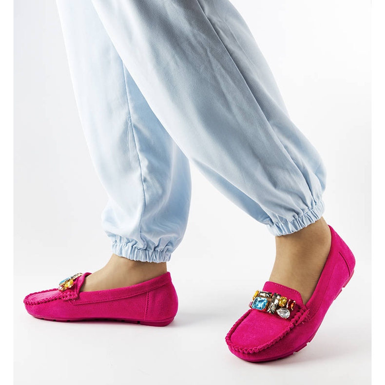 Bertrandin vaaleanpunaiset housut nahkapohjalla vaaleanpunainen 1