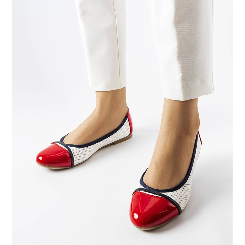 Colombon puna-valkoiset ballerinat valkoinen 1