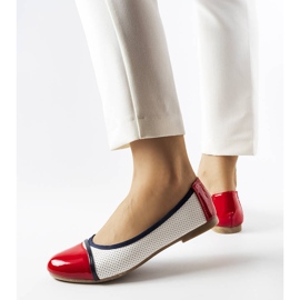 Colombon puna-valkoiset ballerinat valkoinen 2