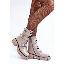 Naisten työsaappaat Patenttivaaleanharmaa S.Barski MR870-61 2