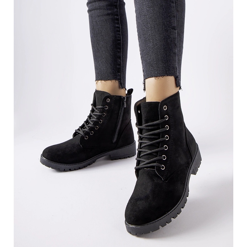 Inna Mustat eristetty eko-mokkanahka Rosing-saappaat 1