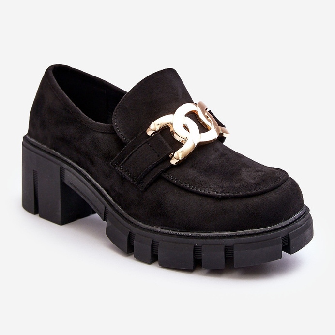 Vinceza Mokkakoristeiset naisten kengät, mustat rullenesteet 1