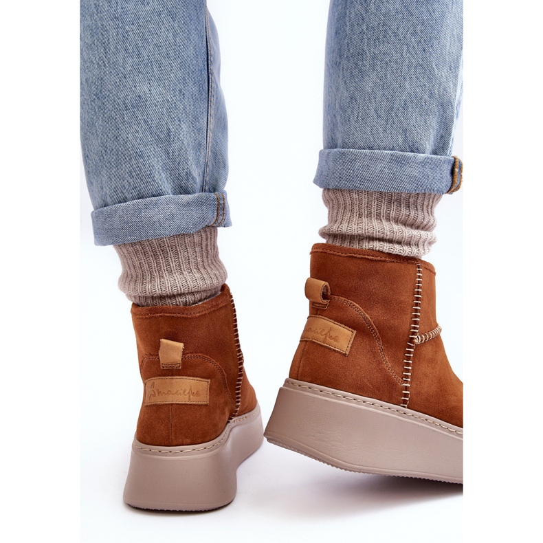 Naisten mokkanahkaiset lumisaappaat Maciejka 06257-29 ruskea 1