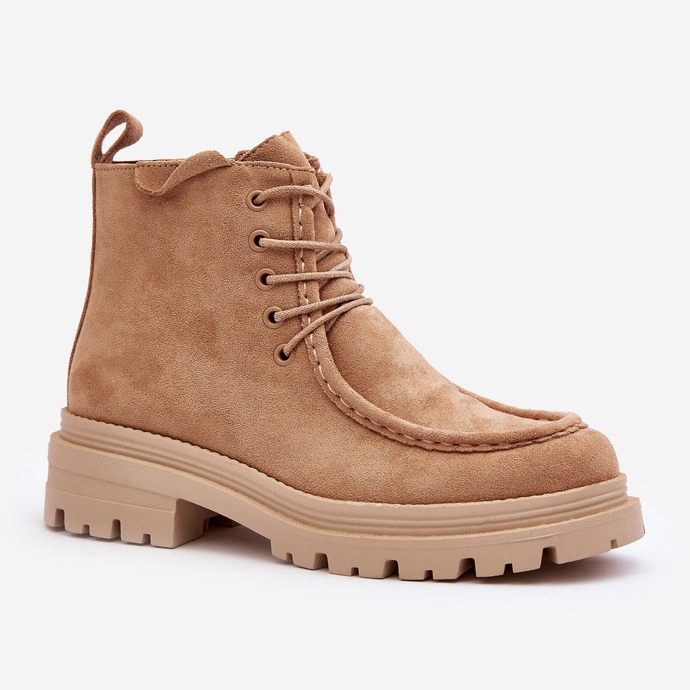 Naisten nilkkurit vetoketjulla, tumma beige Apolosi 1