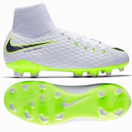 Nike Hypervenom Phantom 3 Academy Df Fg Jr AH7287-107 jalkapallokengät valkoinen valkoinen 1