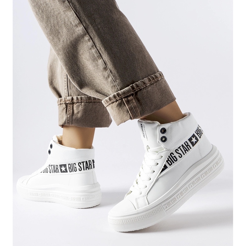 Valkoiset eristetyt tennarit Big Star MM274009 valkoinen 1