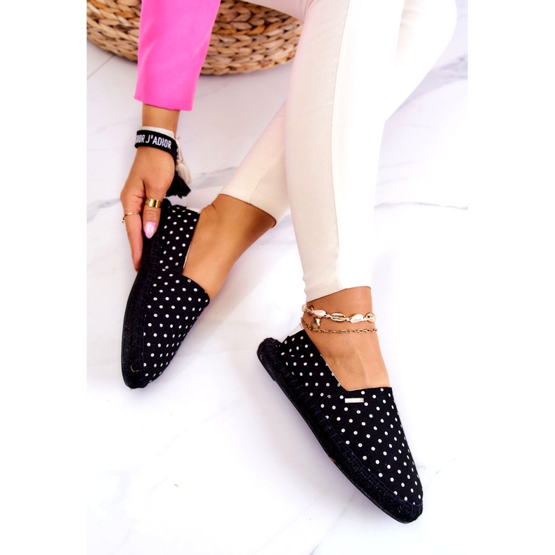 Naisten Big Star Polka Dot Espadrilles JJ274867 musta 4