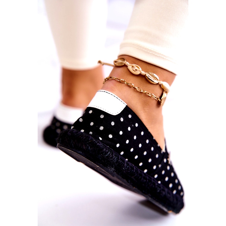 Naisten Big Star Polka Dot Espadrilles JJ274867 musta 2