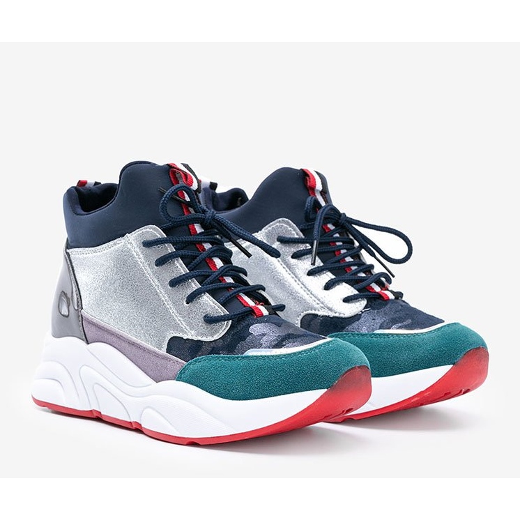 Laivastolliset lenkkarit paksulla Cassadi -pohjalla laivastonsininen monivärinen 1