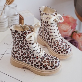 Eristetyt lasten nilkkurit vetoketjulla, beige ja ruskea Dolida 1